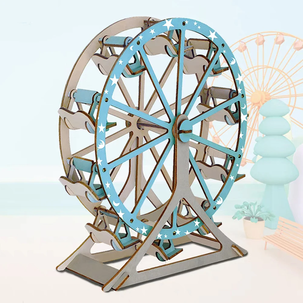 

3D деревянная головоломка, модель колеса обозрения, сделай сам, комплект для сборки по дереву, развивающие головоломки, игрушки для детей, вечерние игры, игрушка в подарок