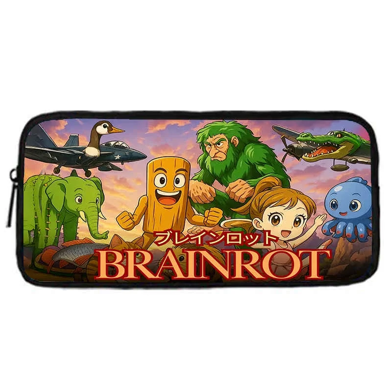 حقائب أقلام رصاص من برينروت للأطفال، حقائب أقلام رصاص مدرسية للأطفال من كارتون برين روت للفتيات، مقلمة كبيرة وبسيطة للأطفال