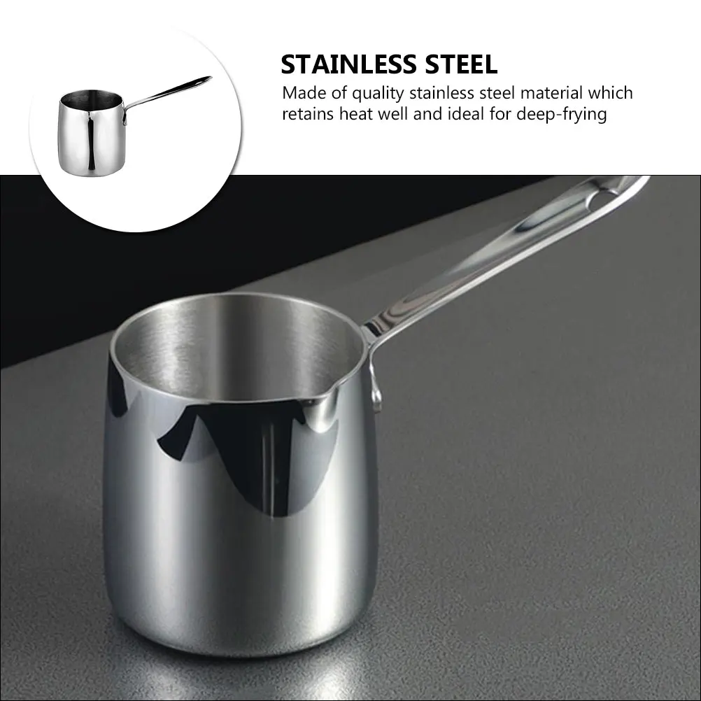 

Stainless Steel Fryer Pot Mini Milk Pot Deep Frying Nonstick Design Easy to Clean Portable Suitable for All Stoves