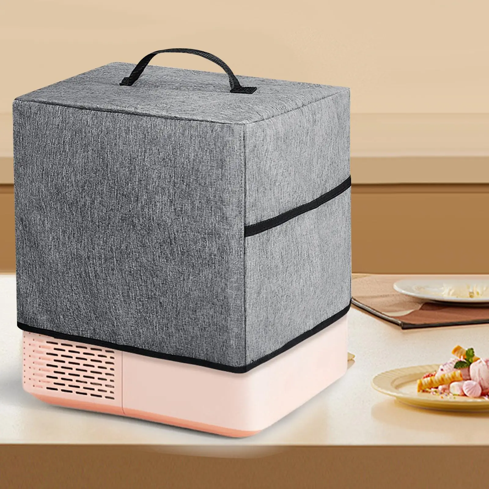 Ice Cream Maker Cover Portable Mixer Microwave W/ Handle Ice Cream Machines Accessories Oven Countertop Ice Cream Dust Shield