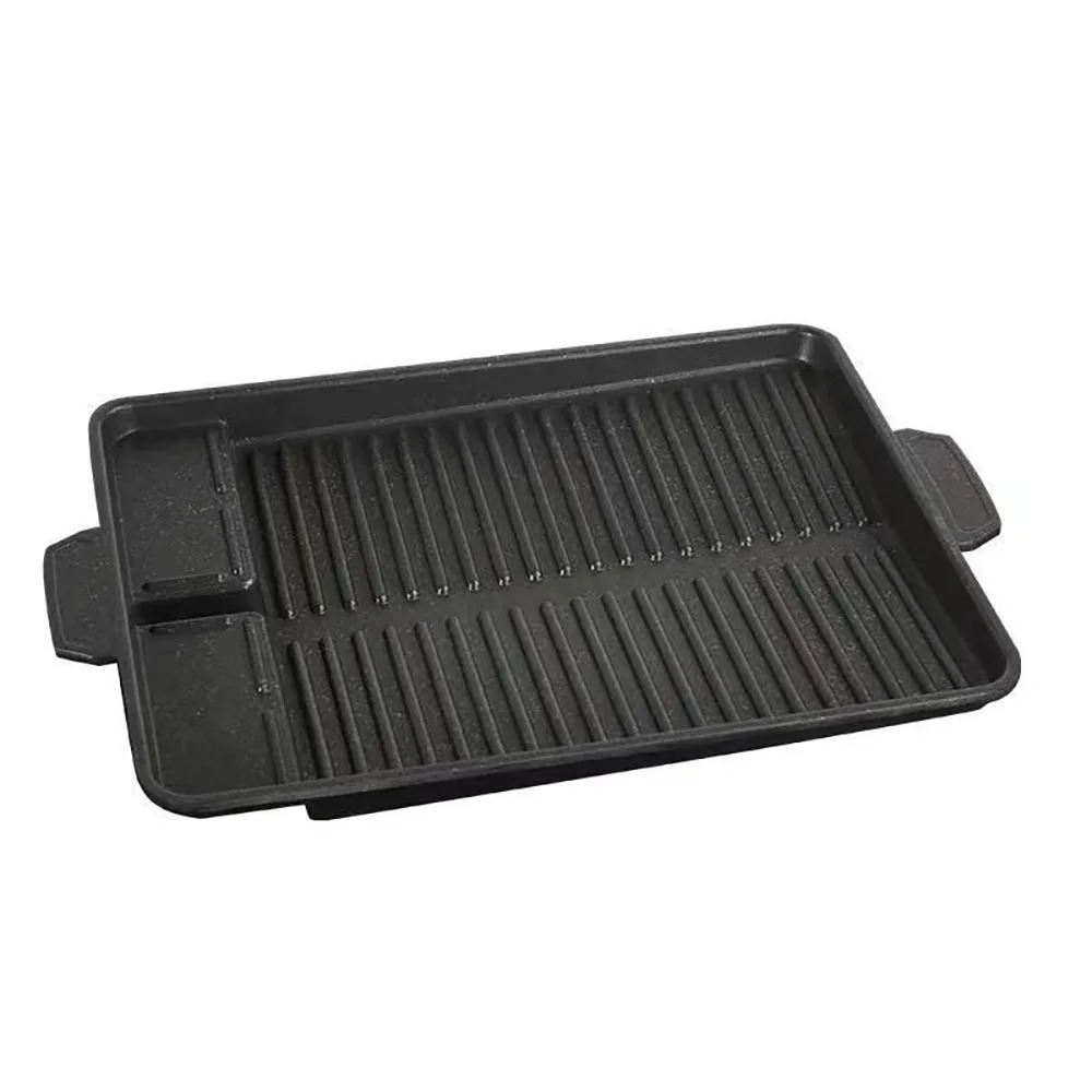 BBQ Grill Pan Plate 32 X 26cm Portable Non-Stick Coating Butane Gas Stove Cooker Plate Rectangle Korean Barbecue Plate