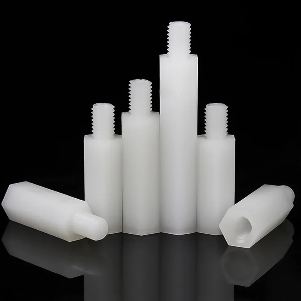 Board Rack Stud Standoff Hex Nylon Motherboard Spacing Screws Male to Female Columns M2 M2.5 M3 M4 M5 M6 Spacers Black White