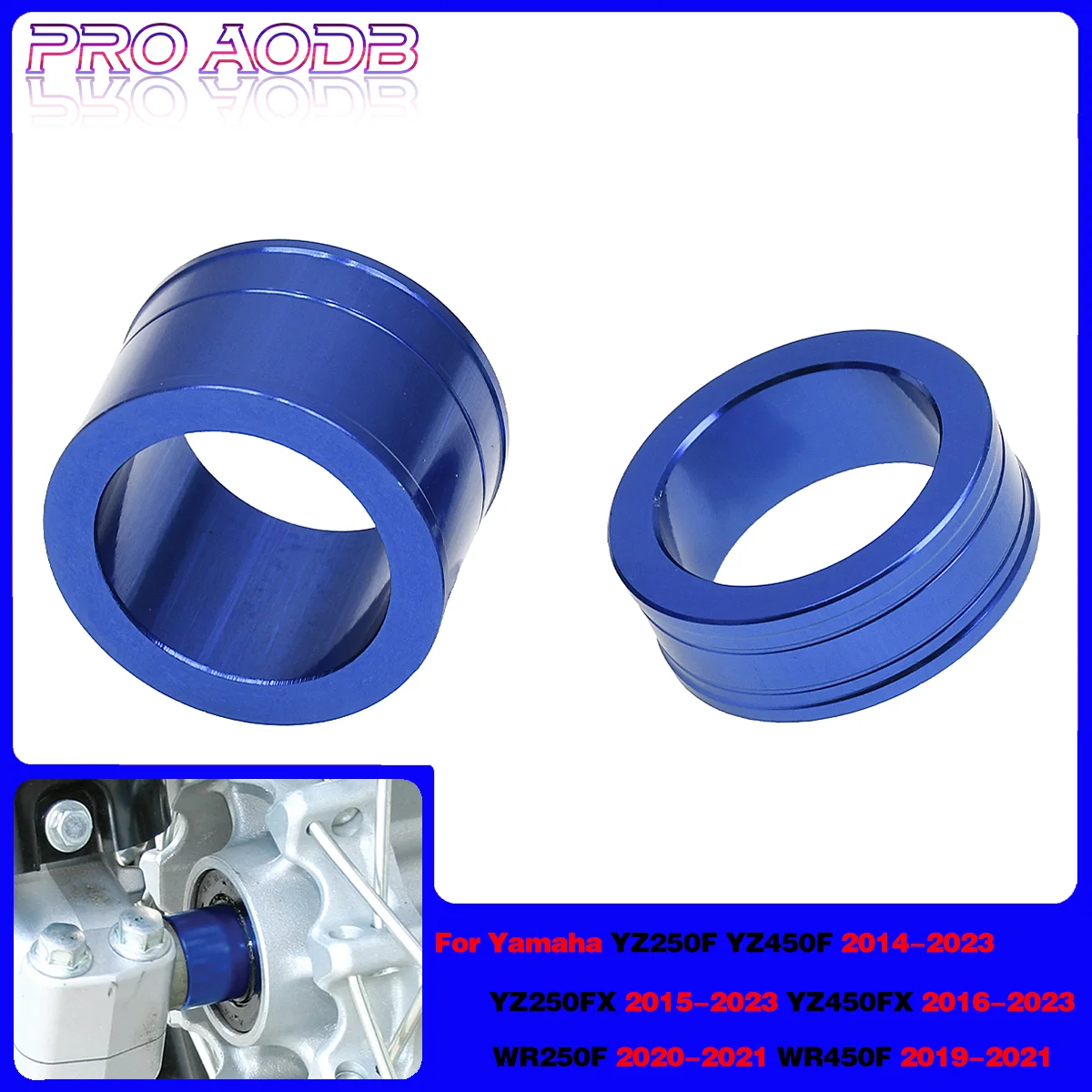 Espaçadores de roda dianteira de alumínio CNC, acessórios de Motocross, Yamaha YZ 250F 450F 250FX YZF 2014-2023 WR250F WR450F 2019-2021