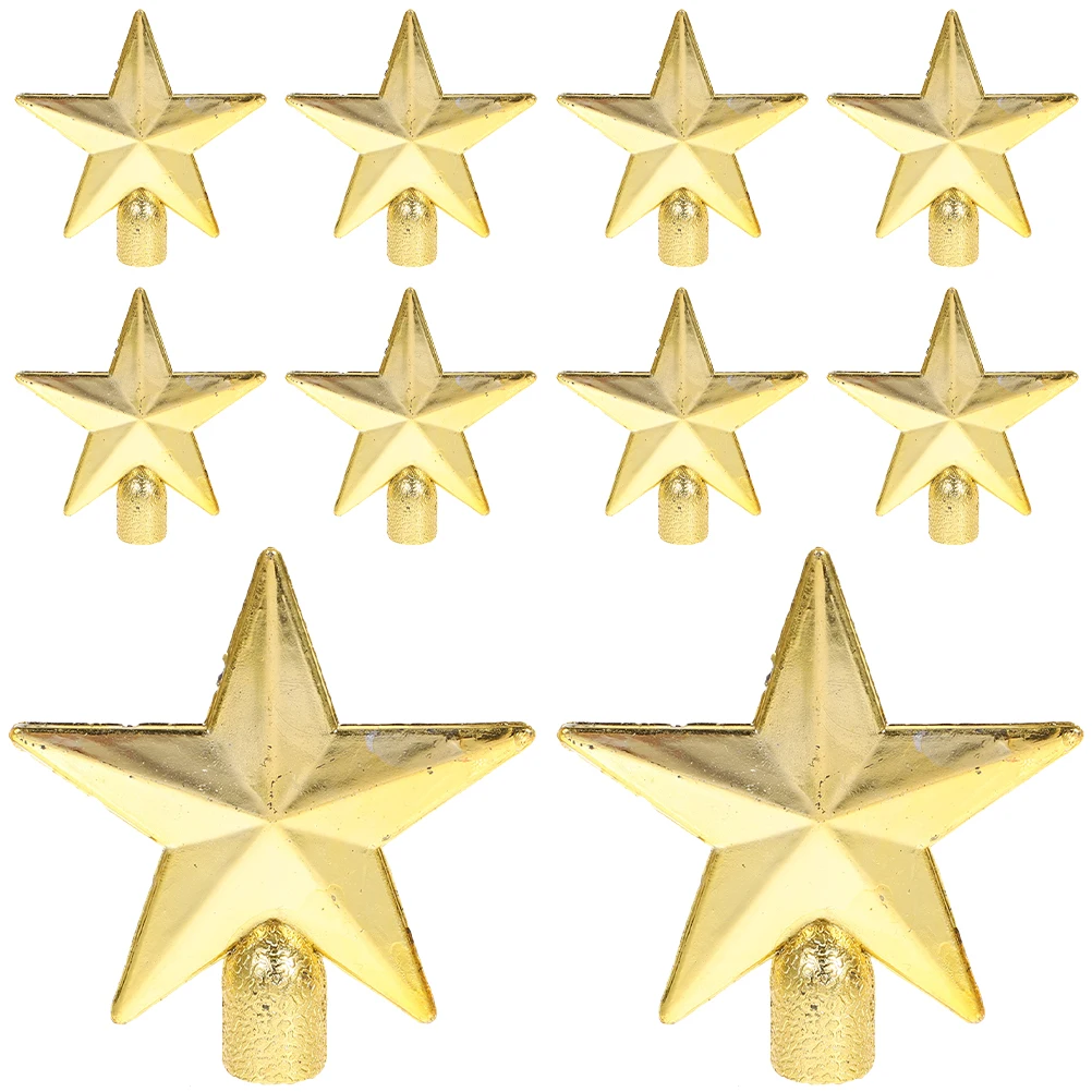 

10pcs 6cm Mini Christmas Star Tree Topper Glitter Golden Star Xmas Tree Navidad Ornament Merry Christmas Home Party Favors Decor