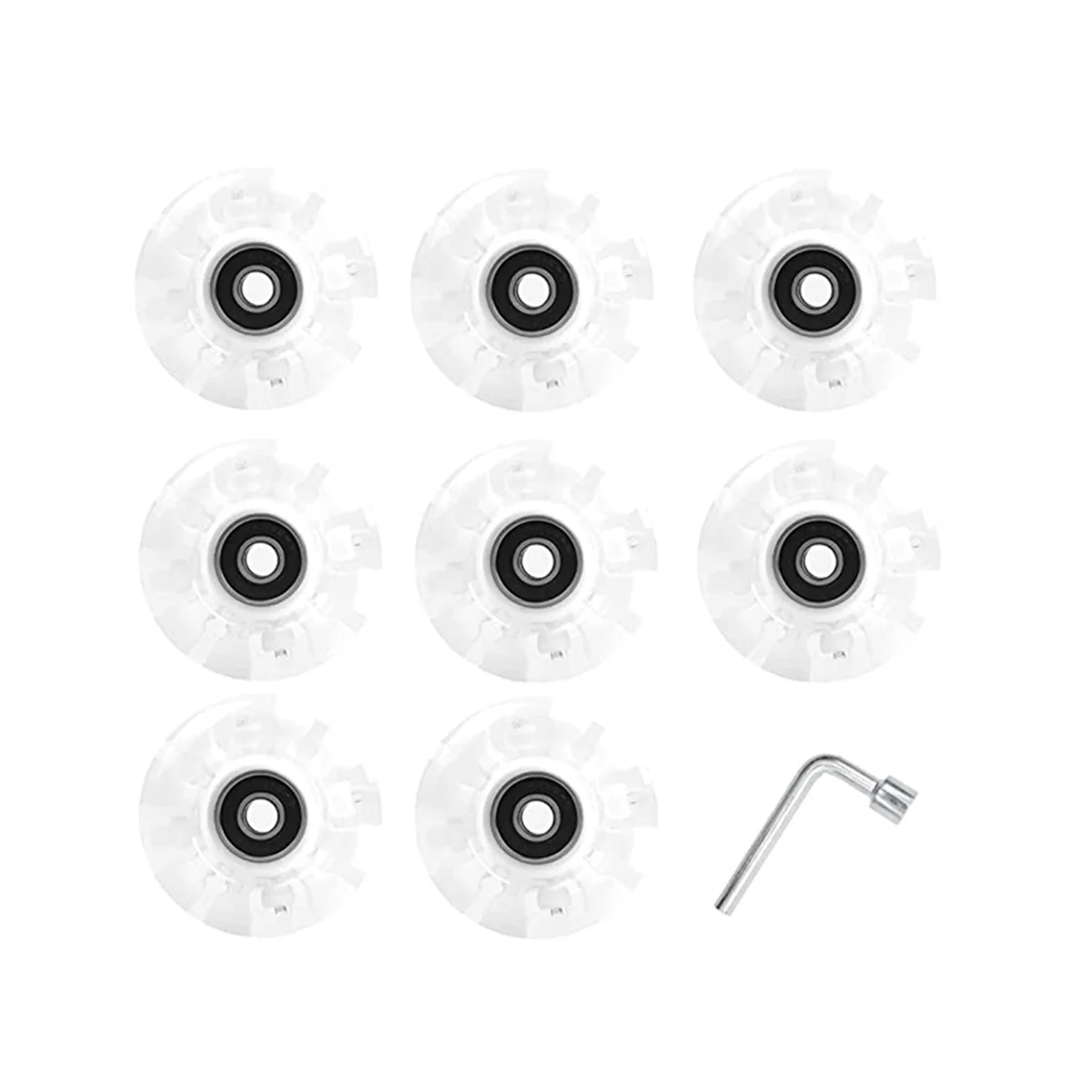 Roues de patin émettant de la lumière, 8x8 pipelines, 32x58mm, ajustées avec des roulements, adaptées au patinage double nucléaire et à la planche à roulettes