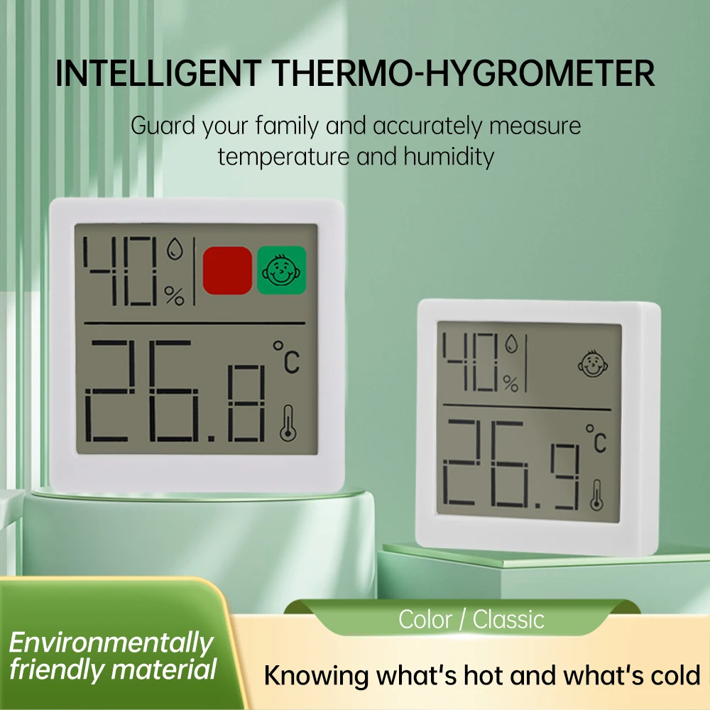 -50~70℃ Temperature Humidity Meter Digital Thermometer Magnetic Thermo-hygrometer Indoor Household LCD Digital Display Meter