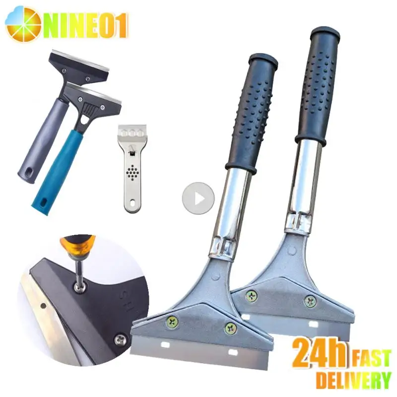 1PC Stainless Steel Wallpaper Paint Tiles Flooring Scraper Remover With Blade Easily Paint Scrapers Household Cleaning Tools