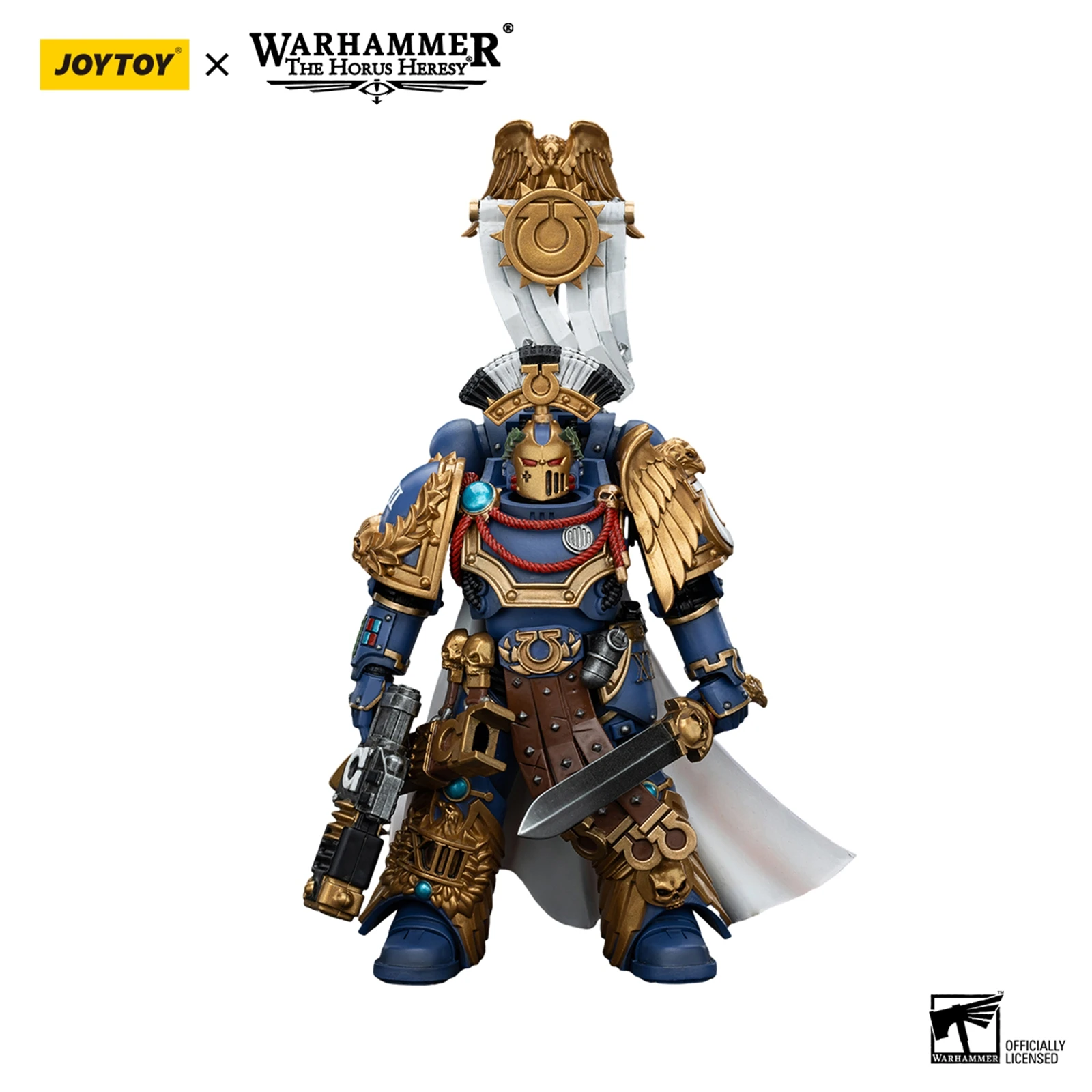 JOYTOY Warhammer 40000 1/18 Figuras de ação 13,6 cm Ultramarines Legion Praetor com espada elétrica e Volkite Serpenta JT00126