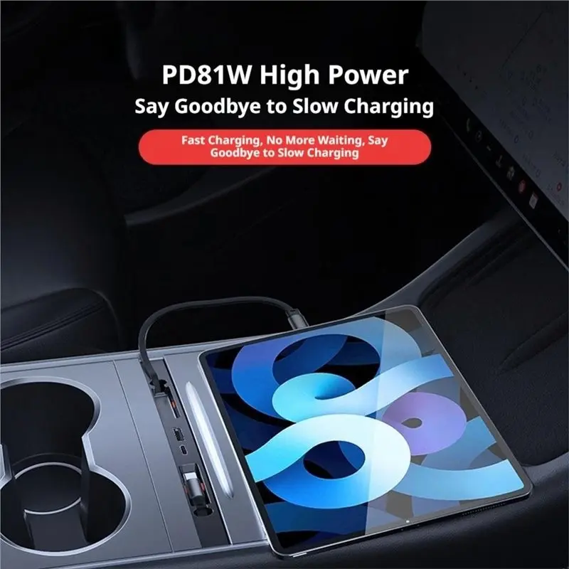 For Tesla Model 3 Fast Charging For Tesla Model Splitter Hub For Tesla Model MY/3/YL Central Control Accessories