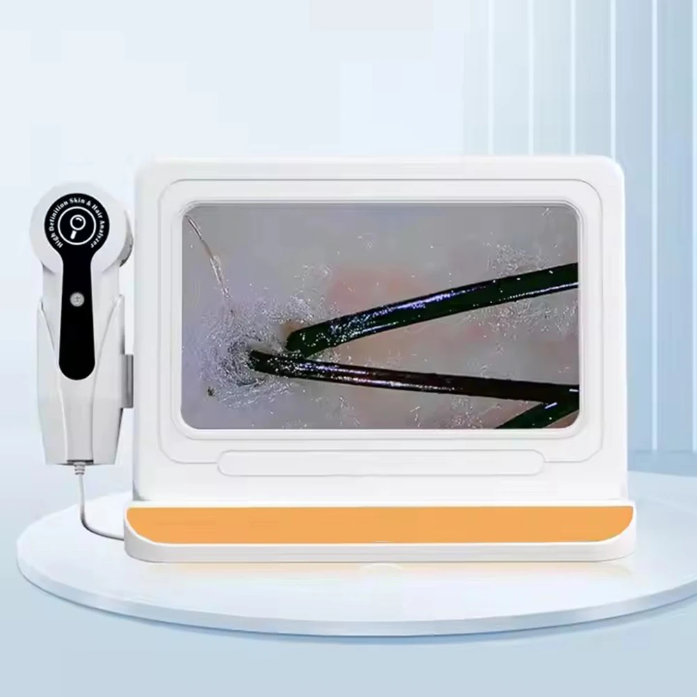 NEW 10 Inch LCD Skin&Hair Scalp Analyzer Detector Digital Microscope Magnifier Skin Hair Blackhead Follicle Detection 50X-200X