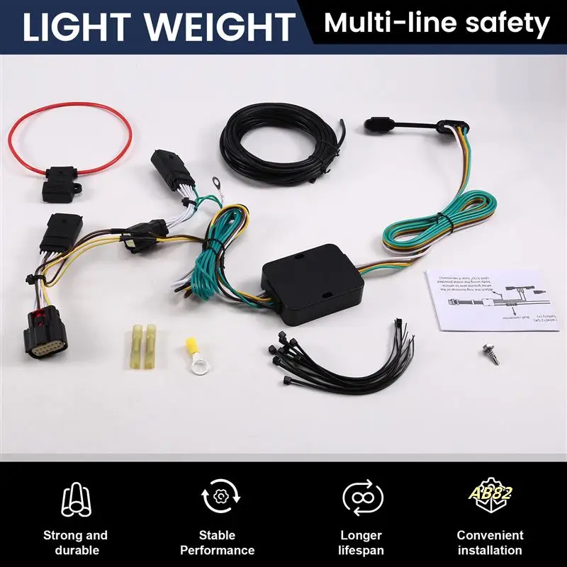 

4-Pin Trailer Wiring Harness Kit For Jeep Wrangler JL 2018-2024 Gladiator 2020-2024 4 Way Towing Hitch Wiring