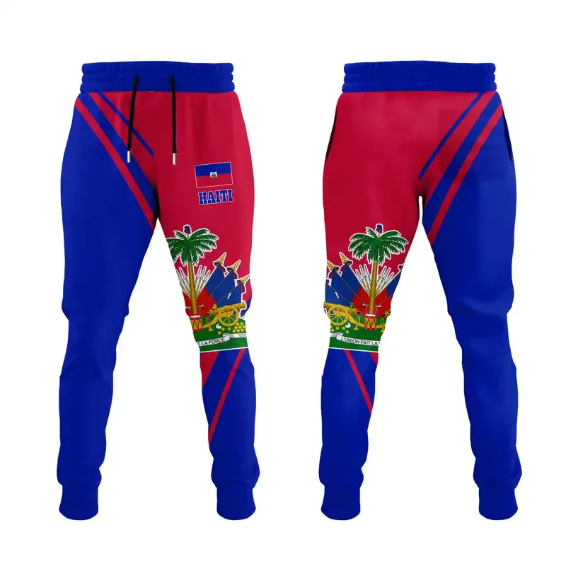 

2024 New Country Emblem Flag Caribbean Sea Haiti Island Retro Men/Women 3D Printed Summer Street Wear Casual Fashion Pants