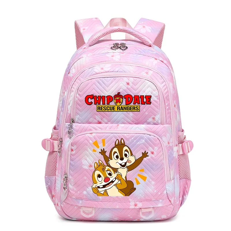 Disney Chip n Dale Waterproof Women Backpack Female Travel Bag Backpacks Schoolbag for Teenage Girls Bookbag Mochila