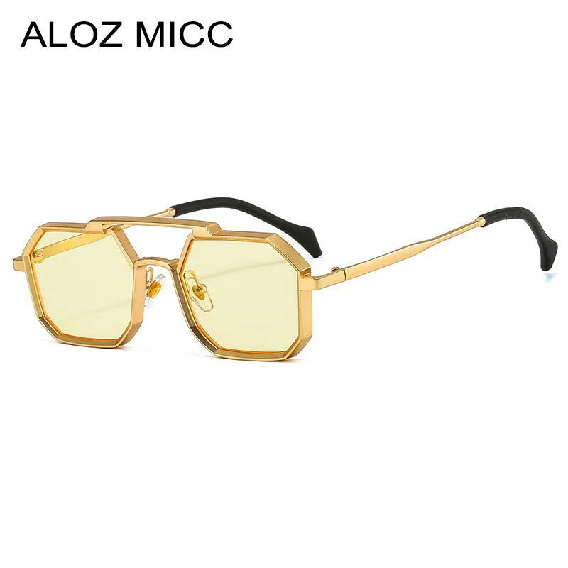 

Vintage Small Oval Metal Double Bridges Women Sunglasses Fashion Red Yellow Shades UV400 Men Trending Punk Sun Glasses