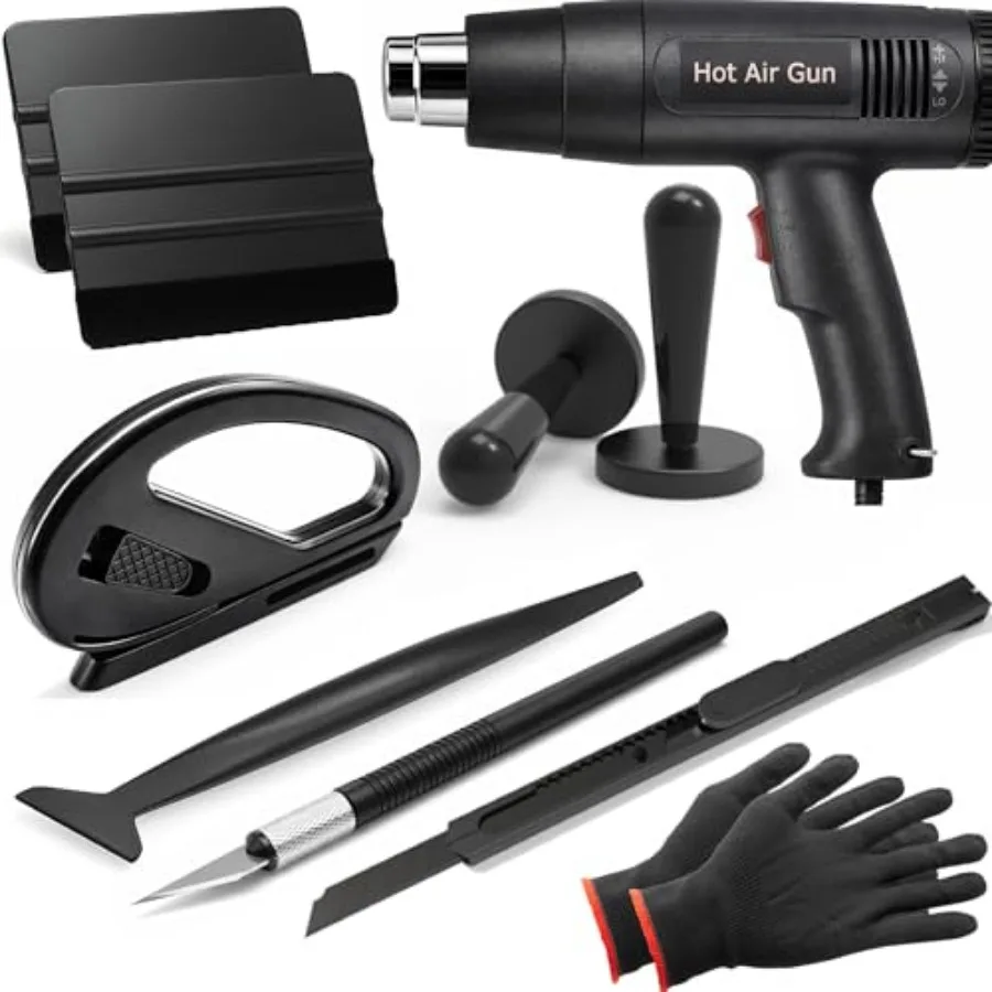 

Spanno Heat Gun for Vinyl Wrap Car Wrapping Kit Include Heat Gun Squeegees Vinyl Cutter Magnet Holder