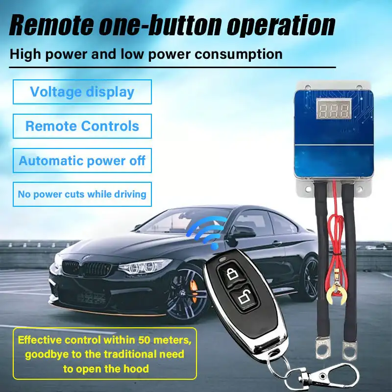 

200A Smart Battery Isolator On-Off Function 12V Wireless Remote Control Switch Battery Disconnect Switch With 1/2 Remote Keys
