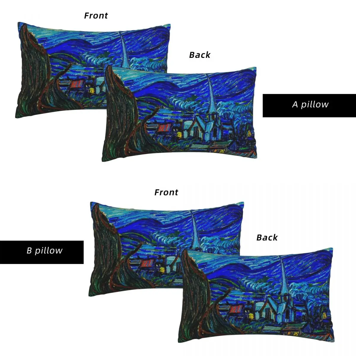 Starlight Night Van Gogh Rectangle Linen Pillowcase Cushion Cover Polyester Decorative Bed Home Comfort Throw Pillow