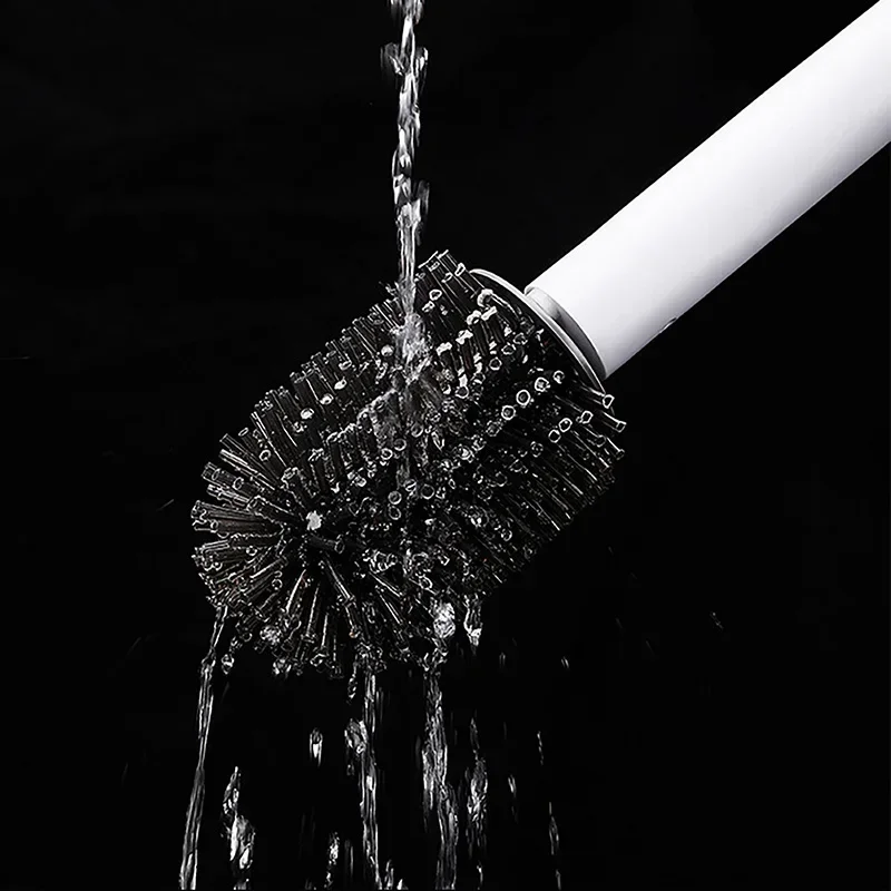 Wireless Electric Toilet Brush Long Handle 360° rotation Cleaning Brush Household Bathroom USB Rechargeable White Cleaning Tools
