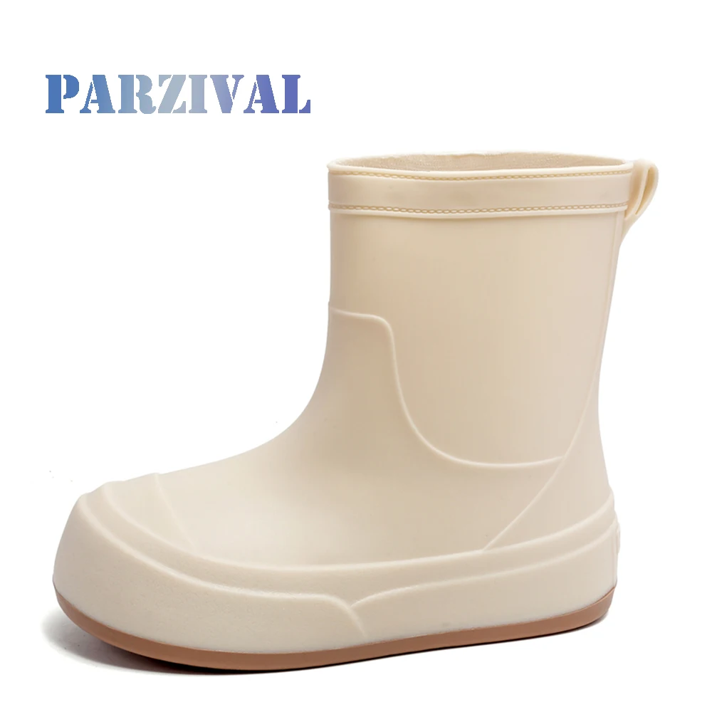 PARZIVAL Woman Rain Shoes Waterproof Rubber Boots Ladies Casual Non-slip Outdoor Platform Rain Boot Female Garden Galoshes