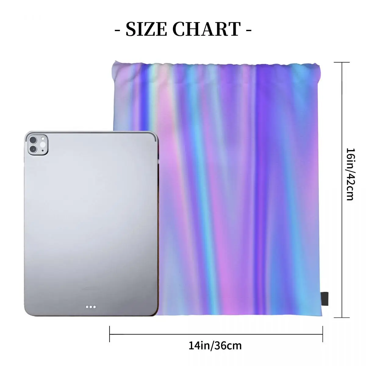 Holographic Pastel Backpacks Casual Portable Drawstring Bags Drawstring Bundle Pocket Storage Bag Book Bags For Travel Students