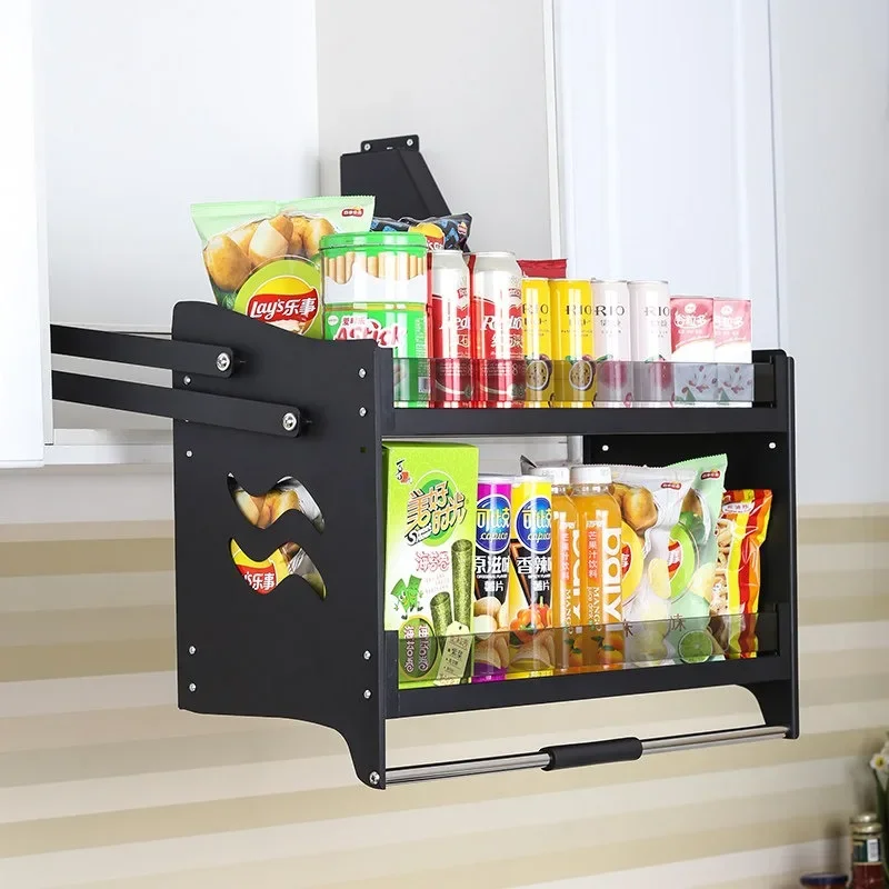 Kitchen wall cabinet lifting pull-down basket cabinet pull-up vertical lift-down pull-down basket shelf