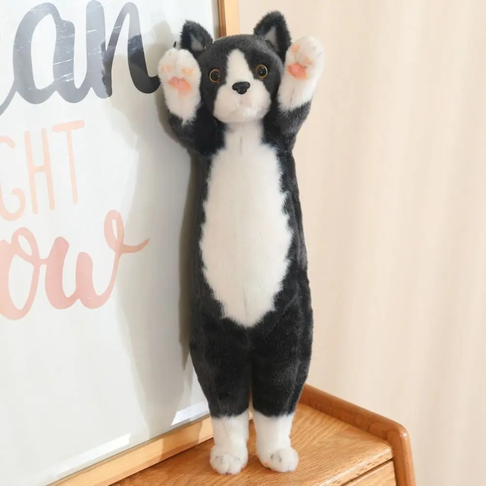 Brinquedos confortáveis pp algodão simulação gato de pelúcia em pé gato de pelúcia kawaii realista jumpping gatinho decoração de casa