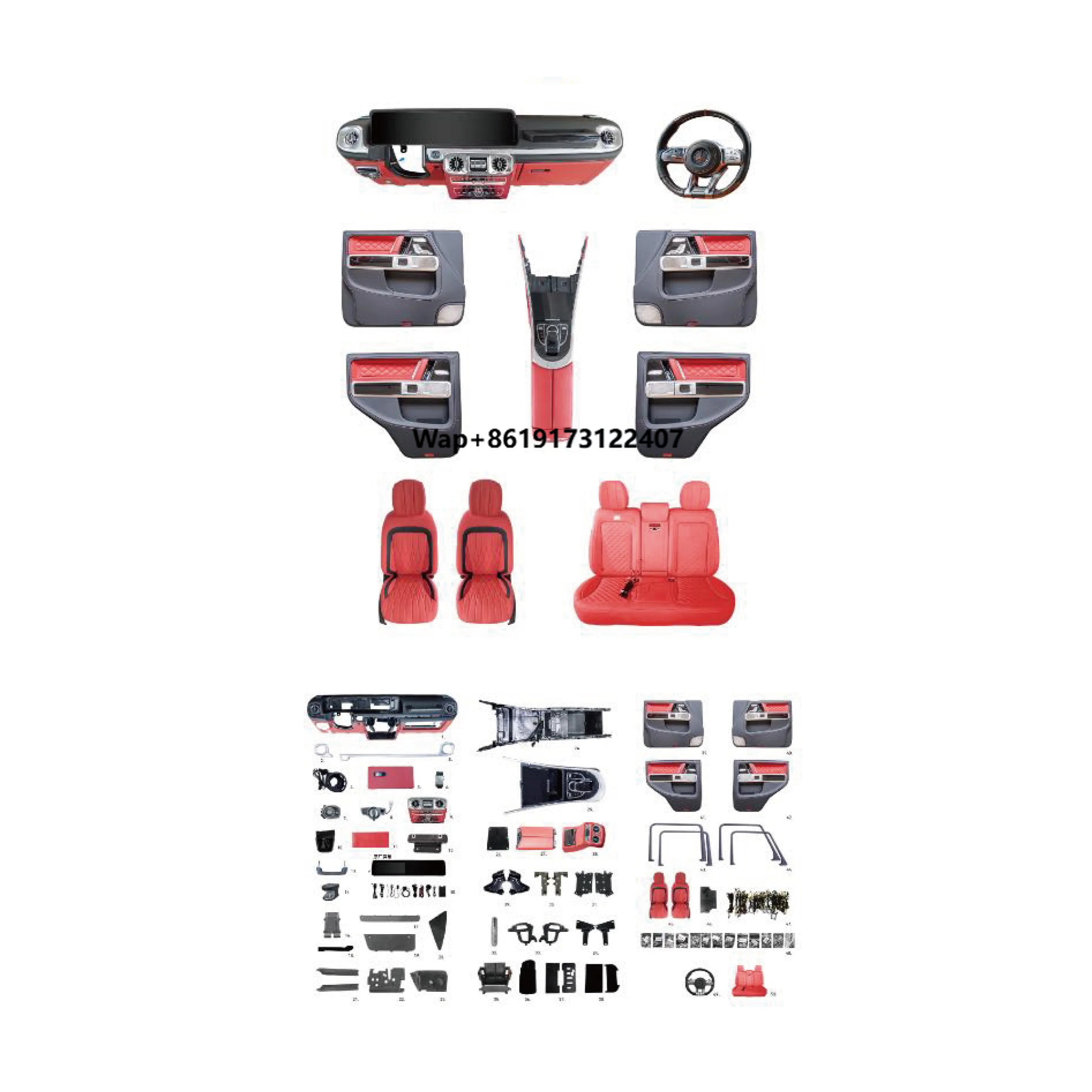 من أجل G-class إلى 2024 طقم داخلي مخصص لشاشة الملحقات الداخلية للسيارات