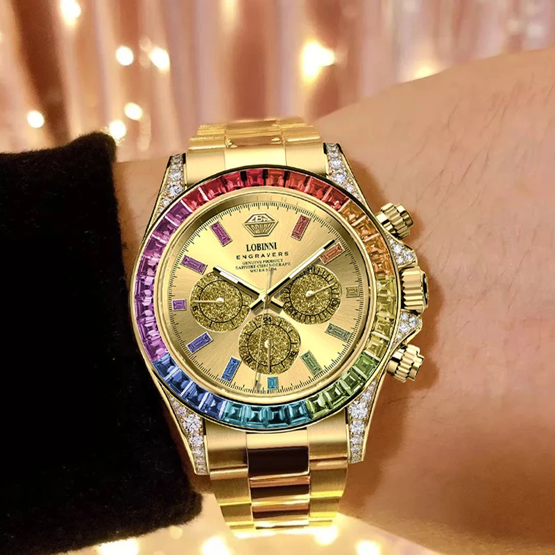 LOBINNI New Designer Fashion Men Dressing Mechanical Watch Gold Waterproof JHB16 Movement 40mm Automatic Watch 2025