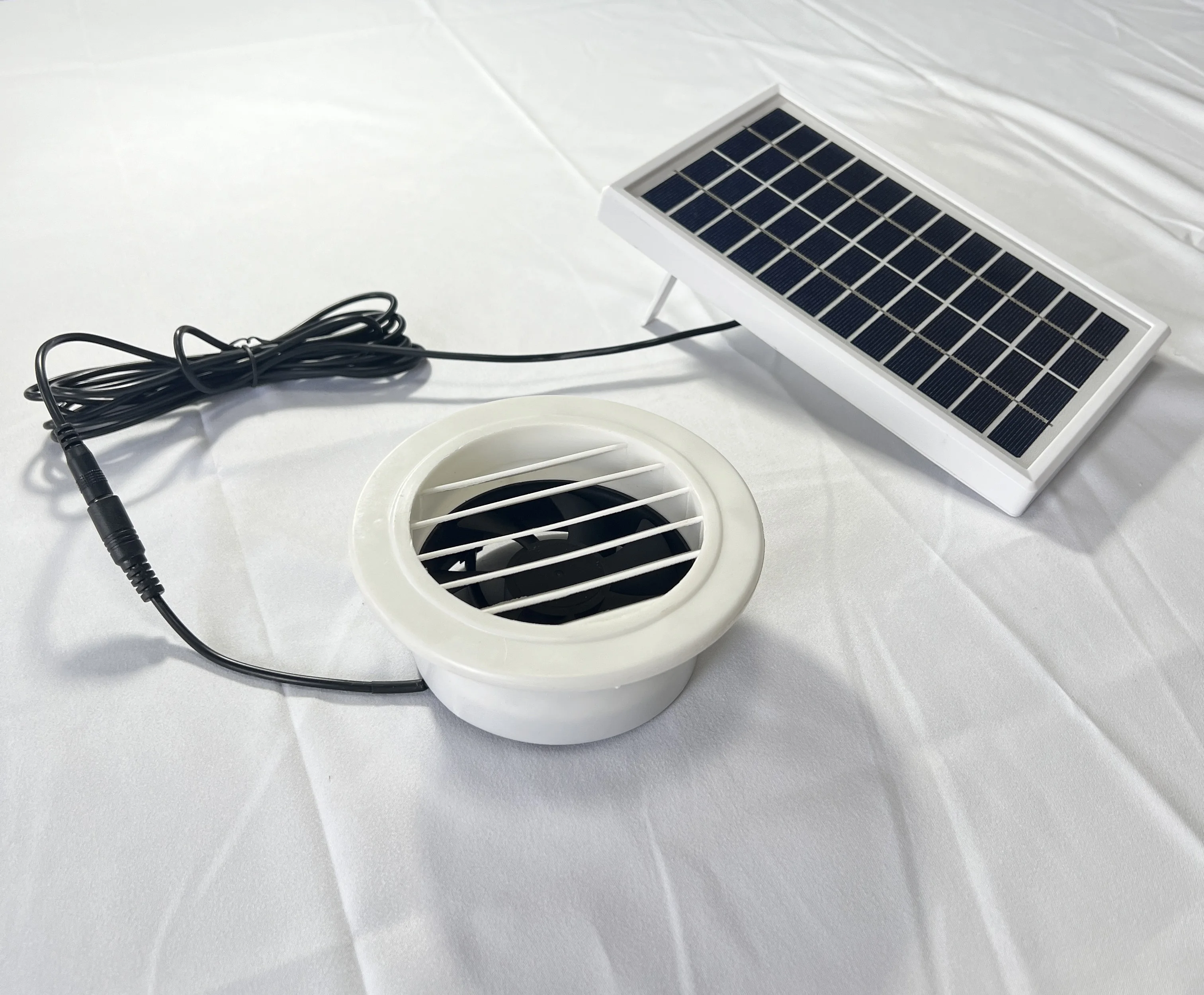 3W Solar Exhaust Wall Ventilation Fan 68CFM 100mm Duct Dia. Brushless DC Motor For Small Shed Greenhouse Pet House Cabin