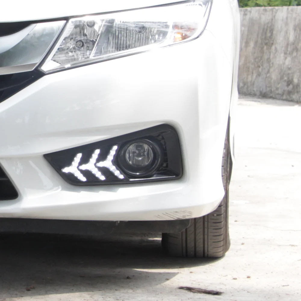 

Для Honda City 2015-2016 обновленный передний бампер, светодиодные динамические дневные ходовые огни, автомобильные фонари в сборе, аксессуары для инструментов