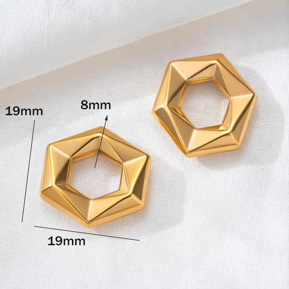 5pcs Stainless Steel Hexagon Faceted Spacer Beads Charms for DIY Necklaces Barcelets Earrings Jewelry Making Supplies Material