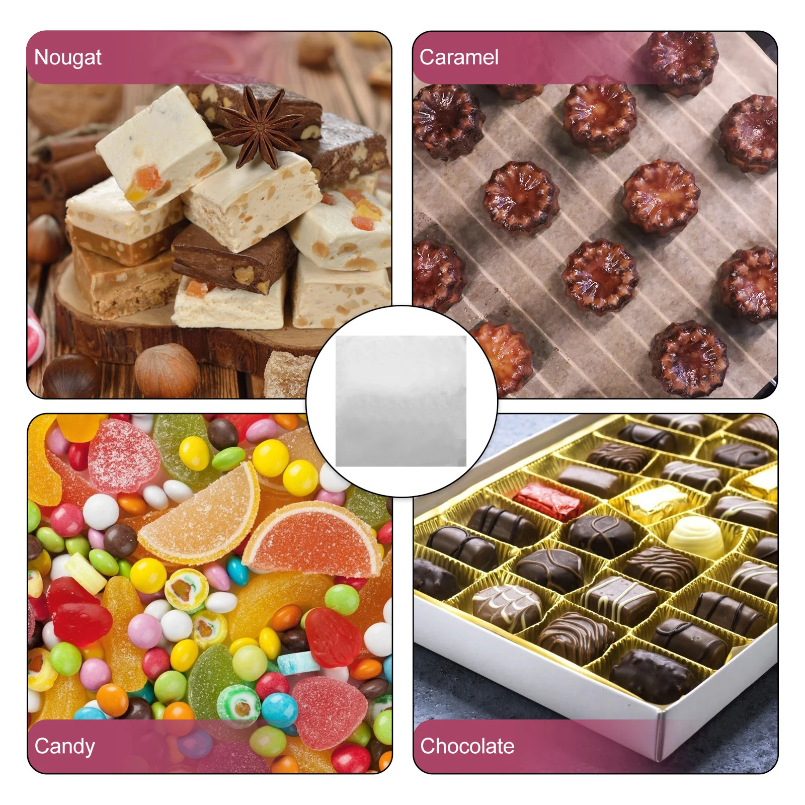 

100pcs Square Food Packaging Aluminum Foil Wrapper Tin Paper Chocolates Packing BBQ Bake Kitchen Tools Accessories