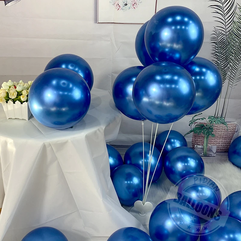 

New 5-18inch Chrome Blue Balloons Happy Birthday Party Decor Balloon Adult Kid Baby Shower Globos Wedding Decoration Supplies