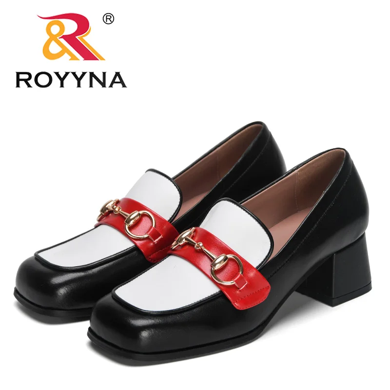 ROYYNA 2023 New Designers Chunky Loafers Women Spring Super High Heel Shoes Pumps Ladies Thick Heel Office Shoes Feminimo Comfy