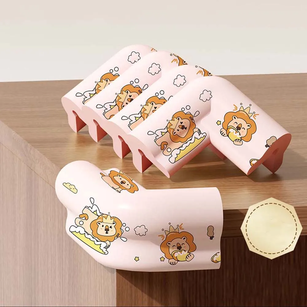 Morbido bambino striscia anticollisione nastro biadesivo cartone animato NBR bordo angolo orso beige protezione anticollisione angolo anziani