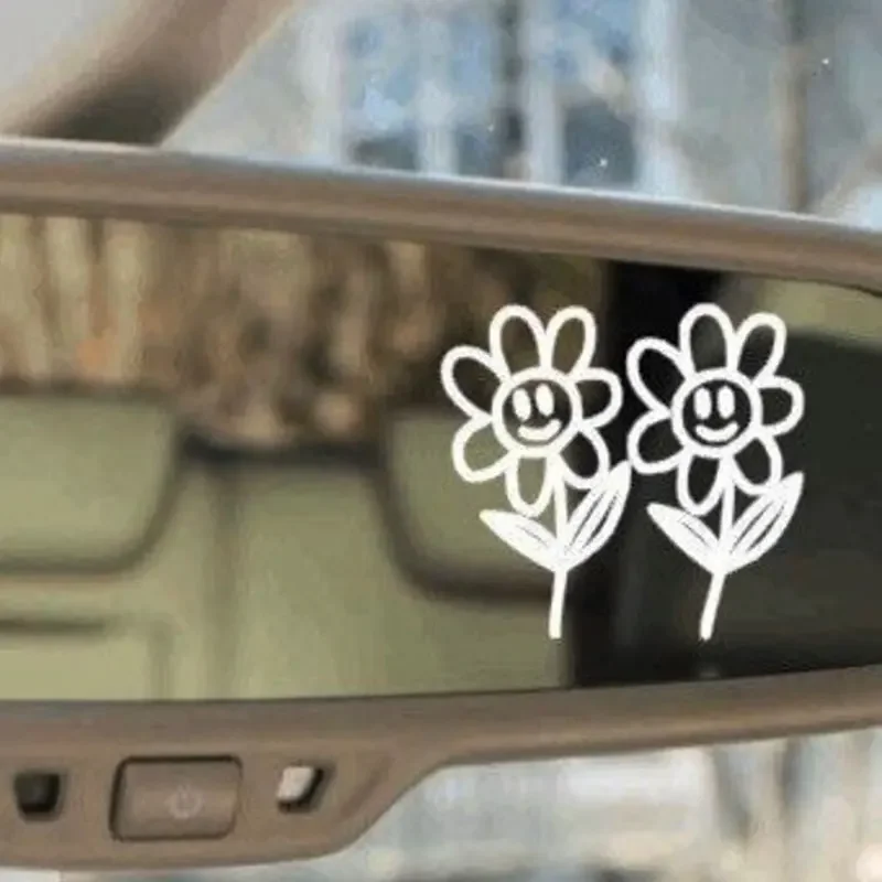 JPCT fashion flower bud plant interior decal for off-road vehicles, rearview mirrors, PVC waterproof vinyl sticker length 15cm