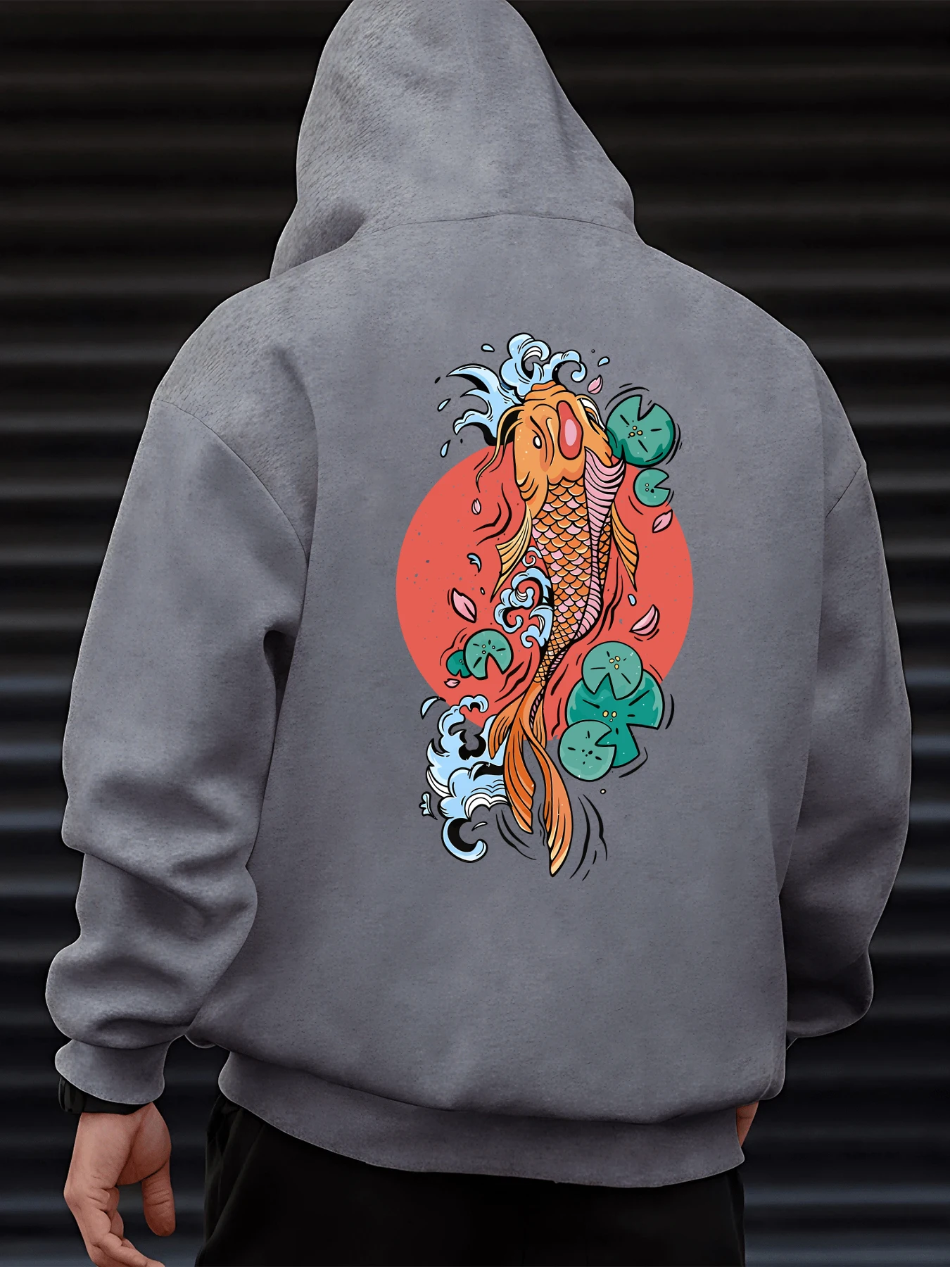 

Harajuku Japan Tokyo Koi Спортивная одежда для мужчин Уличная повседневная толстовка с капюшоном Осенний свободный модный пуловер унисекс Флисовая теплая одежда