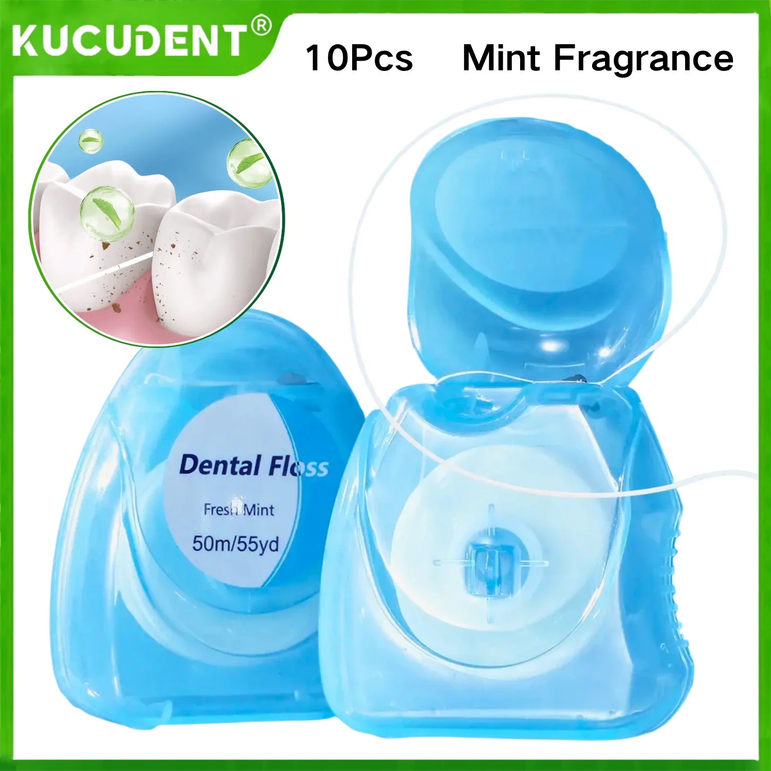 Ultraclean Mint Zahnseide, 50 m Wachs – beschichteter Zerkleinerer – beständig für effektive Plaqueentfernung, Zahn- und Zahnfleischschutz