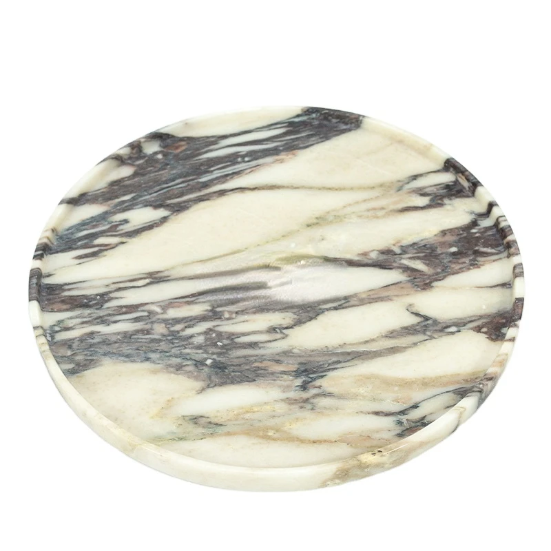 Natural Stone Luxury New Design Marble Tray Large Acolyte Entertaining Round Platter Mable Party Tray