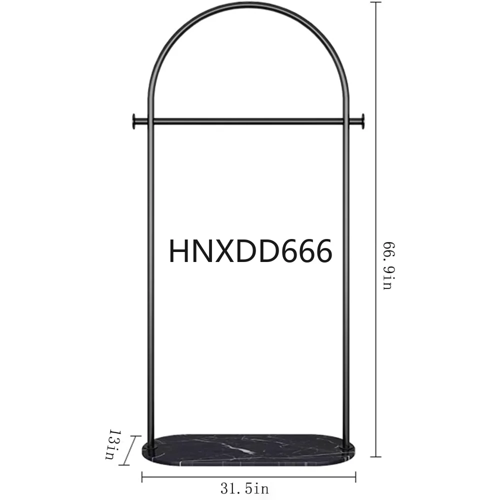 

heavy duty clothes rack with Marble base, with 2 Hooks,for Bedroom Living Room Office To, (black), Coat Racks