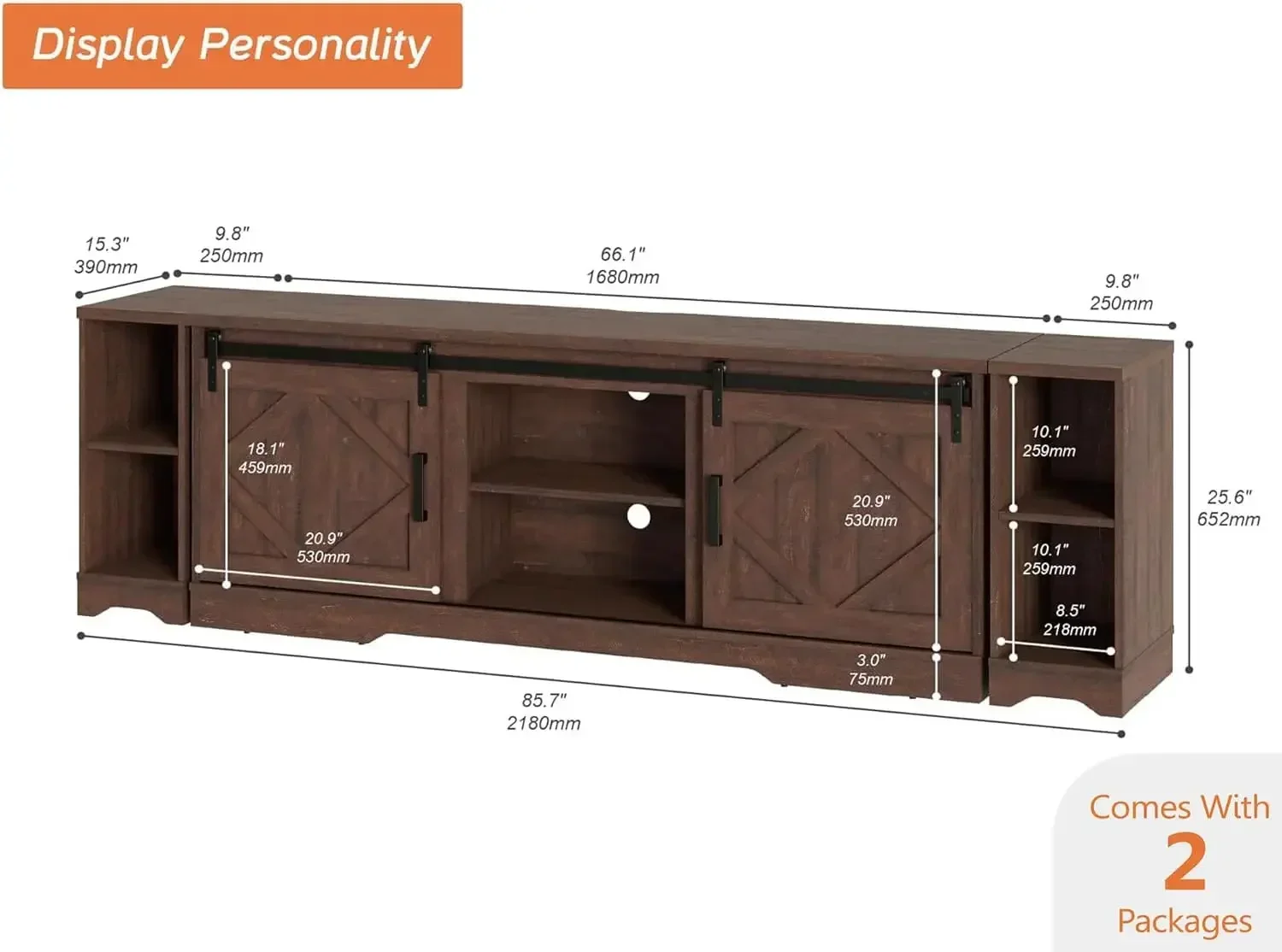 [Nova Chegada, Estoque Limitado! ]Suporte de TV moderno 3 em 1 para 75 85 95" TVs Centro de entretenimento de madeira