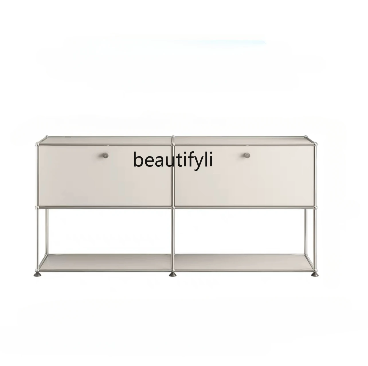 

Modern Simple Stainless Steel Storage Chest of Drawers TV Cabinet Middle and Ancient Module Combination Sideboard Cabinet