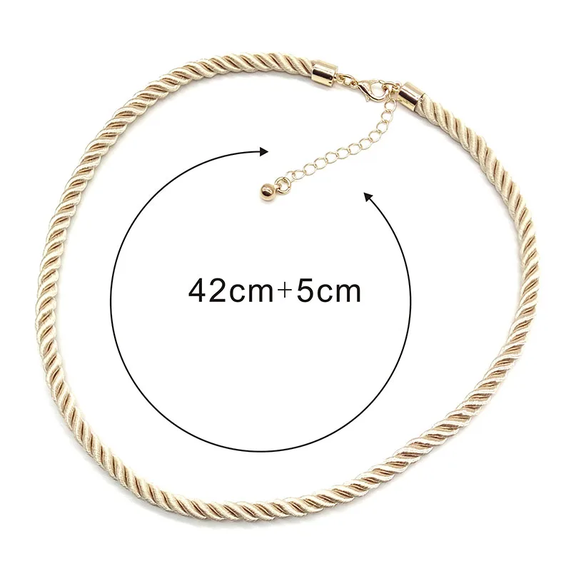 3 Pcs/lot 6mm Gold Color 3 Shares Rope Silk Cord Necklaces DIY Adjustable Necklace Pendant Charms Findings Lobster Clasp Cord