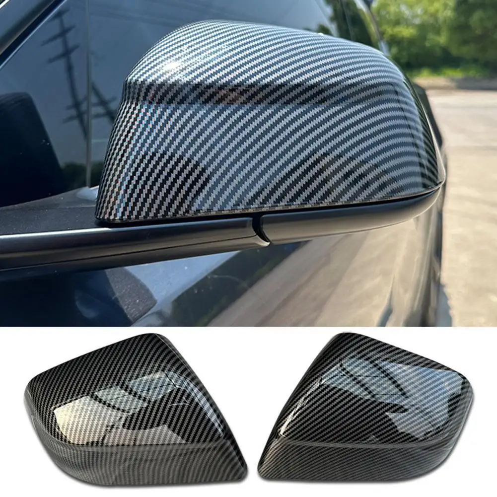 

For Tesla Model Y Rearview Mirror Cover Modification Shell Carbon Fiber Protective Cover Decorative Accessories