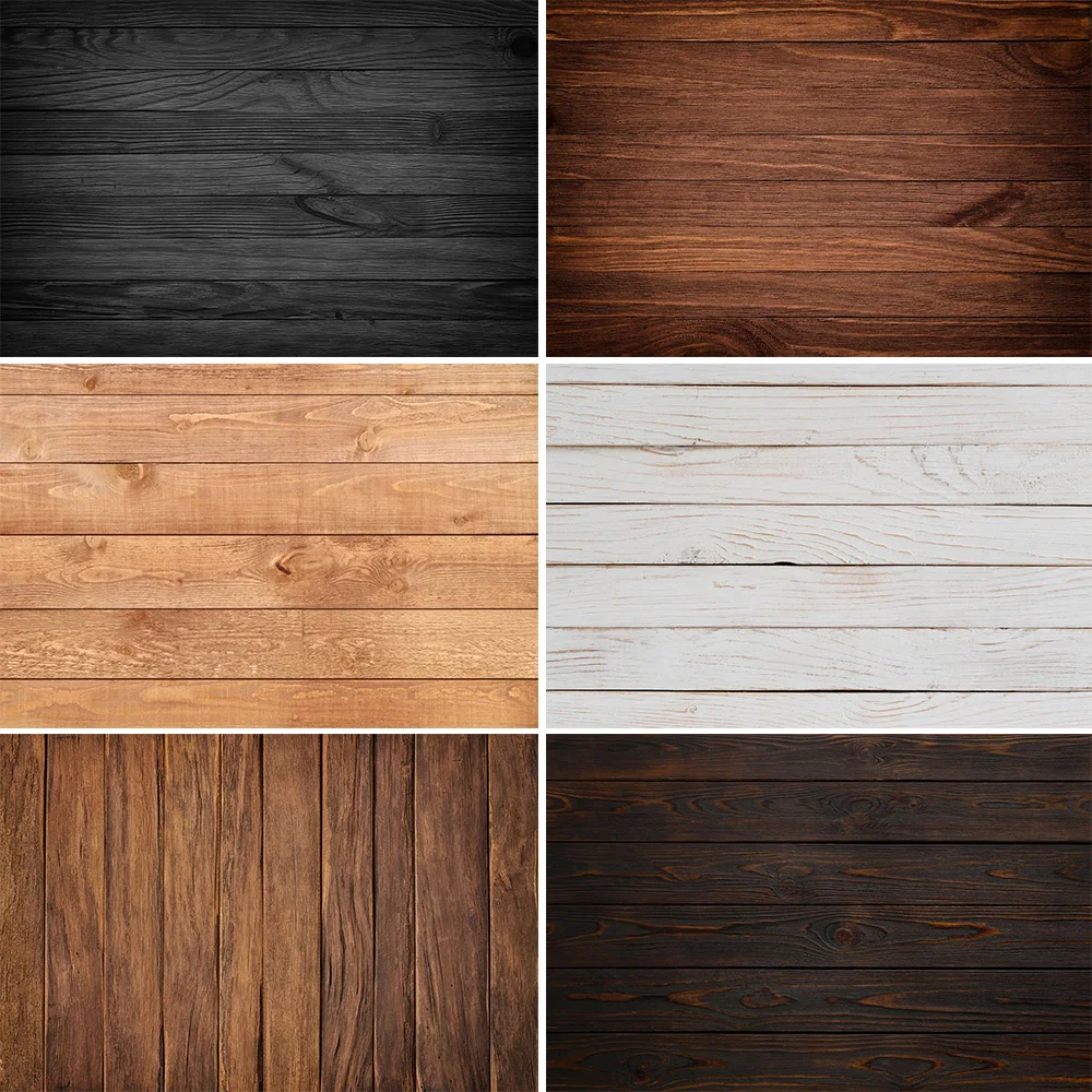 Brown Wood Texture Wall Backdrop Photography Studio White Wooden Floor Newborn Portrait Background Prop Baby Shower Photobooth