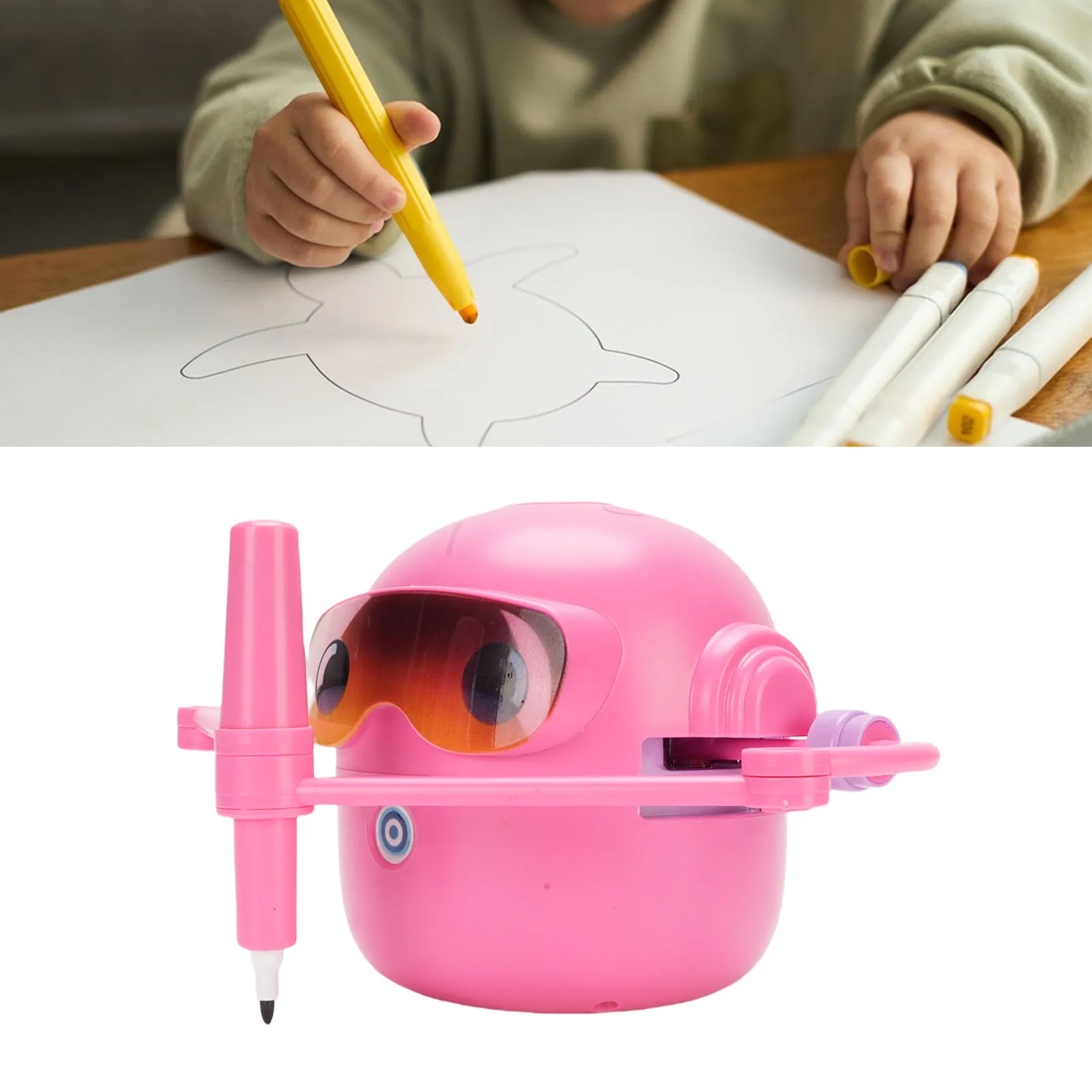 【ساخن】 روبوت رسم للأطفال، أوضاع رسم متعددة من البلاستيك، آلة رسم تعليمية تفاعلية أوتوماتيكية، روبوت رسم ذكي