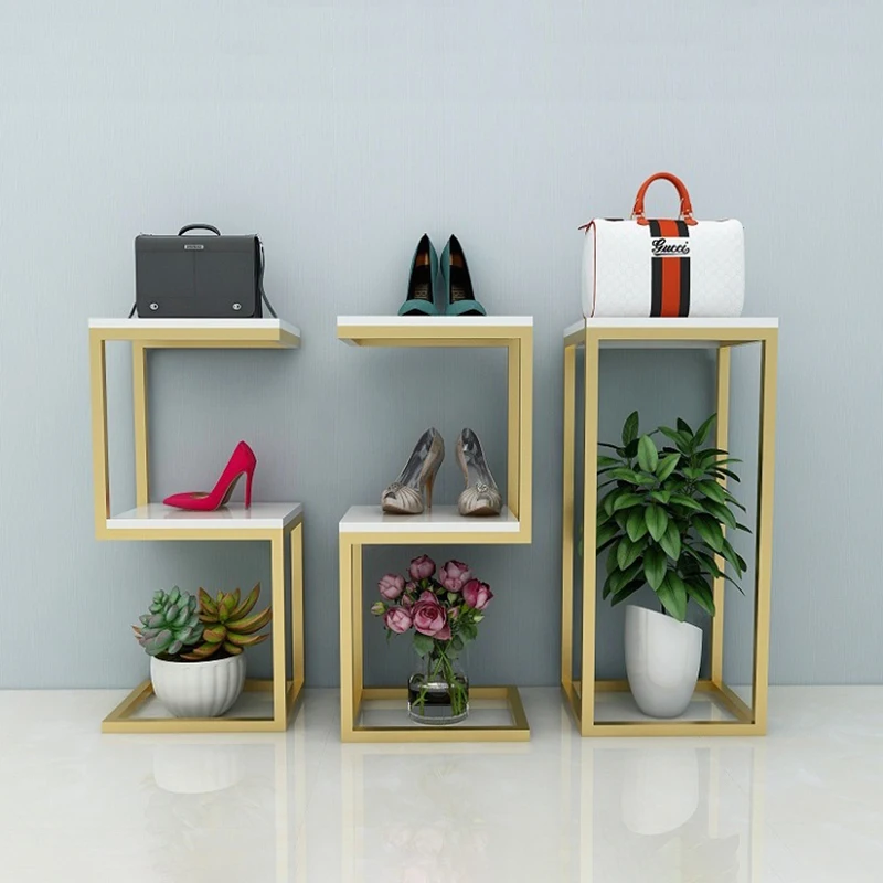 

Window display rack, clothing store, flowing water platform, Nordic Nakajima platform, creative combination of shoes and bags