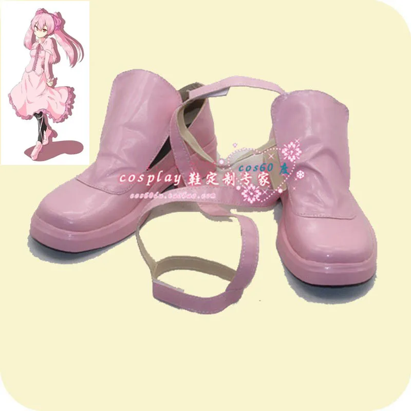 

Akame Ga Kill ! Night Raid Mine Cosplay Shoes Pink PU Shoes Halloween Carnival Boots Custom Made Any Size