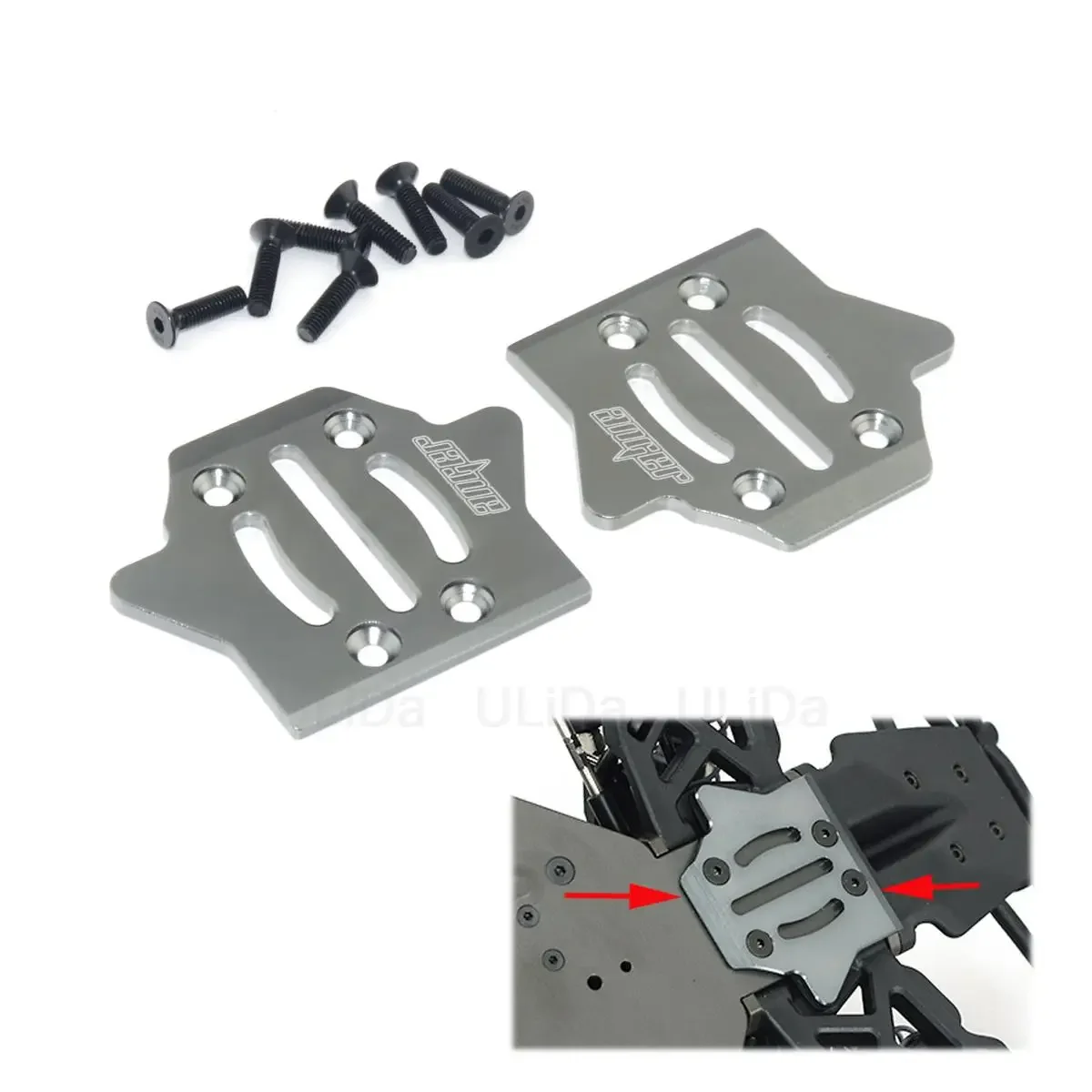 2pcs New Upgrade Parts Aluminum Chassis Armor Protection Skid Plate Metal Anti Abrasion For HOBAO 8SC H9 Rc Car