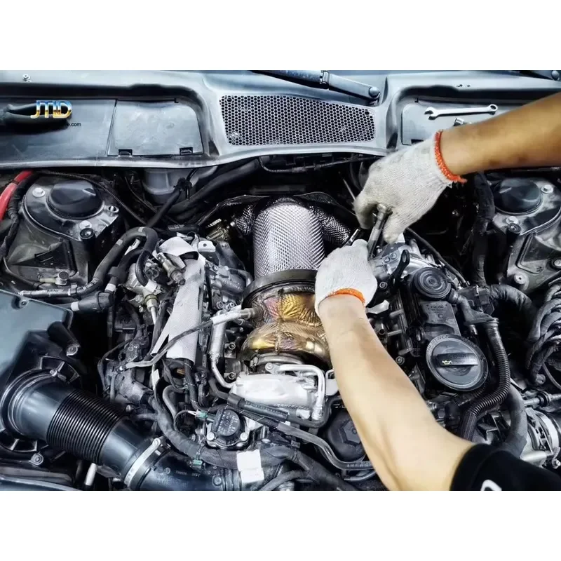 JTLD Racing Performance Exhaust System Stainless Steel Exhaust Downpipe with Heat Shield for audi S4 S5 B9